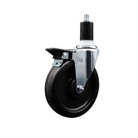 Service Caster 6'' Phenolic Swivel 1-1/2'' Expanding Stem Caster with Brake SCC-EX20S615-PHS-PLB-112